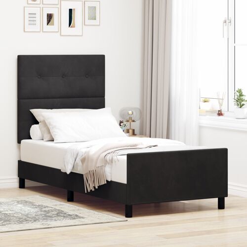 Cadre de lit vidaXL Noir 90x190 cm Velours