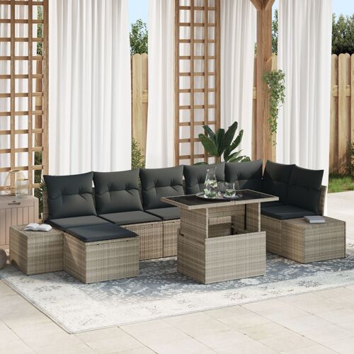 Ensemble De Canapé De Jardin Vidaxl 8 Pièces Gris Osier