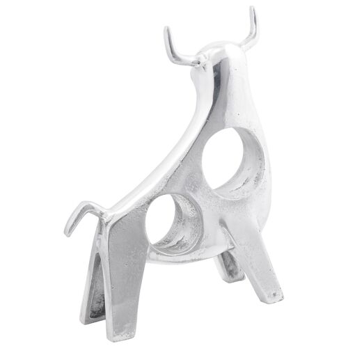 Sculpture de Taureau vidaXL Argent 22x9,5x34 cm Aluminium
