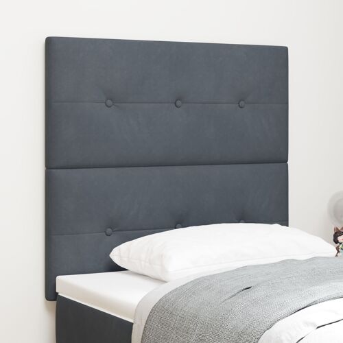Tête de lit LED vidaXL Gris foncé 100 cm Velours