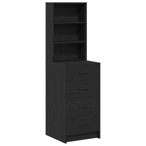 vidaXL Tiroir Noir Chêne 40x41x135 cm Bois d'ingénierie