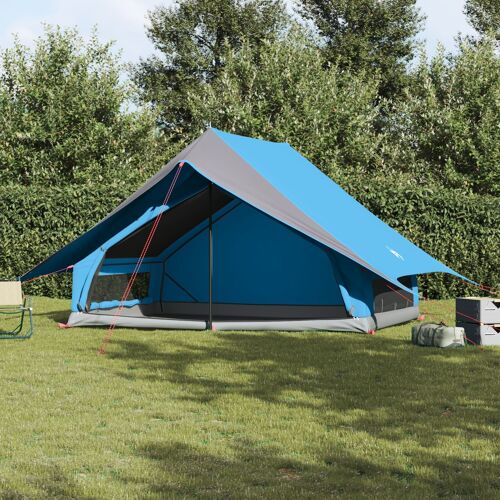 Vidaxl Tente Familiale 7-Personnes Bleue Polyester Pliable Tente Moderne