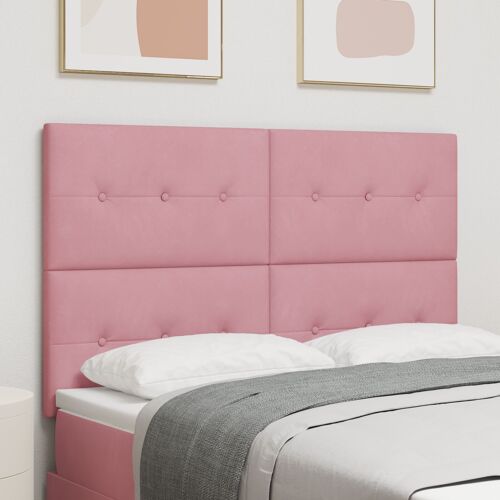 Tête de lit LED vidaXL Rose 72 cm Velours