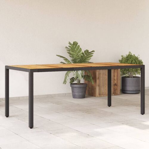 Vidaxl Table De Jardin Et Dessus En Bois D'acacia Noir Résine Tressée