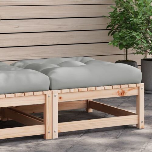 Vidaxl Repose-Pied De Jardin Avec Coussin Bois De Pin Massif