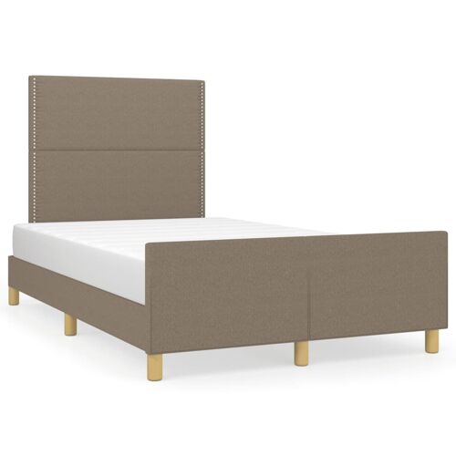 vidaXL Cadre de lit avec tête de lit taupe 120x190 cm tissu