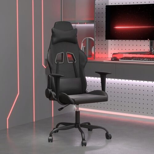 vidaXL Chaise de jeu de massage noir similicuir