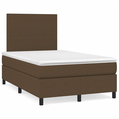 vidaXL Sommier à lattes de lit matelas et LED marron foncé 120x190 cm