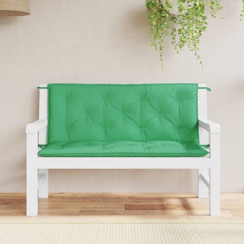 Vidaxl Coussins De Banc Jardin Lot De 2 Vert 120x50x7 Cm Tissu Oxford