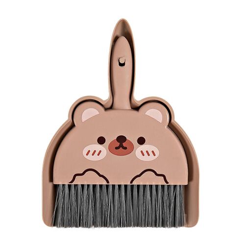 Bear Mini Dustpan & Brush Set : Outil De Nettoyage De Bureau De Dessin Animé Pour Un Rangement Rapide