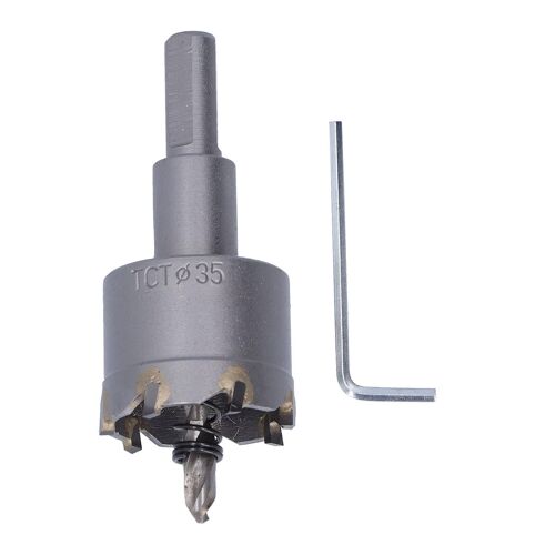 Scie cloche en acier rapide à trois lames Conception d'angle d'inclinaison Coupe-trou durable pour métal avec clé hexagonale35mm