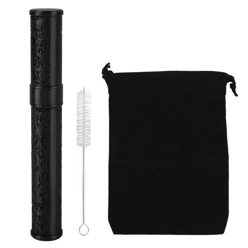 Tube En Métal Gaufré Noir : Stockage Étanche Portable Pour Le Camping En Plein Air Et Les Voyages