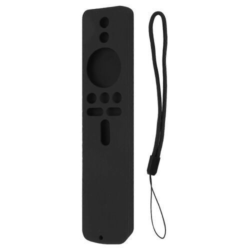 Housse de protection en silicone pour étui de télécommande antidérapant Xiaomi TV Stick 4K avec lanière noir