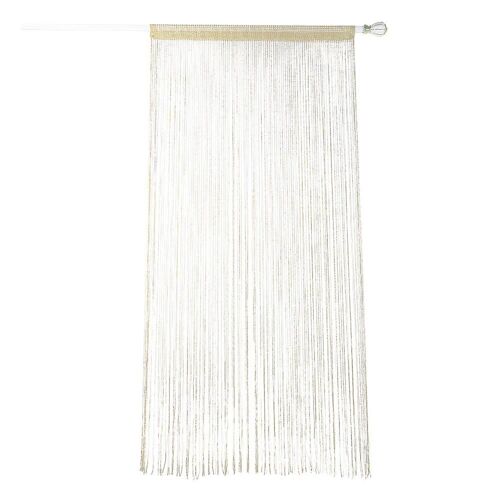 Rideau de rideau de fenêtre de porte à chaîne de pompon brillant pour café de chambre (beige)