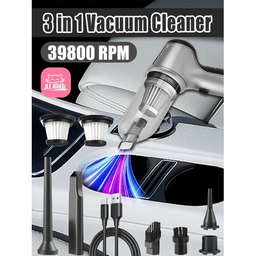 Aspirateur De Voiture Puissant Aspirateur De Voiture Sans Fil 99000pa Forte Aspiration Aspirateur De Véhicule Sans Fil À Main Pour Voiture-Hl-107-Gris-2filters