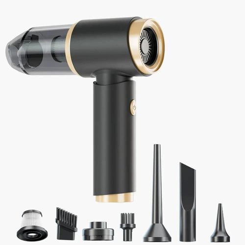 Aspirateur De Voiture Rechargeable Sans Fil, Aspirateur À Moteur Portable 60w Avec Brosse À Buse Courte Et Longue-Champagne Gold