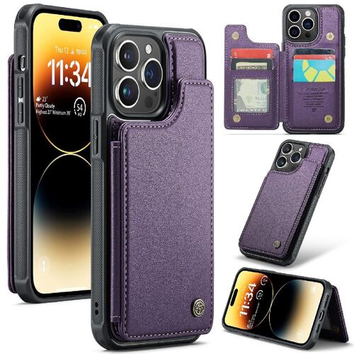 Portefeuille Caseme Étui Pour Iphone 14 Pro Max Étui Antichoc Mince Cuir Pu Blocage Rfid Bicelle Titulaire De La Carte - Violet