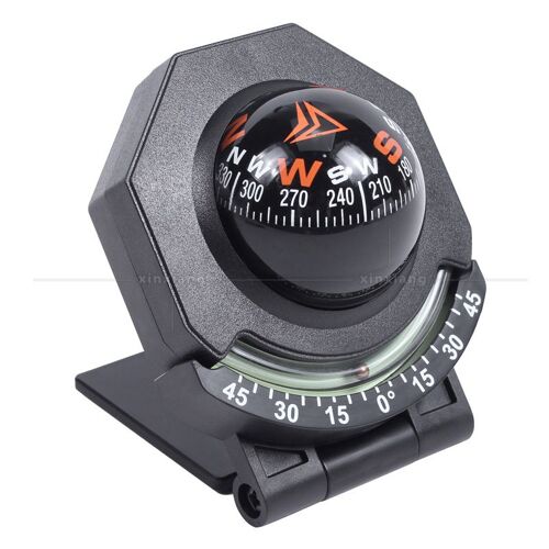 Boussole De Voiture 2 En 1 Avec Boule De Guidage D'inclinomètre, Navigation Pliable De Haute Précision, Décoration De Voiture, Accessoires D'intérieur De Voiture