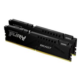Kingston FURY Beast - DDR5 - kit - 64 Go: 2 x 32 Go - DIMM 288 broches - 6400 MHz / PC5-51200 - CL32 - 1.4 V - mémoire sans tampon - on-die ECC - noir