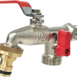 G6354 Robinet de jardin avec double bec 1/2 - 3/4. Parfait goodnice