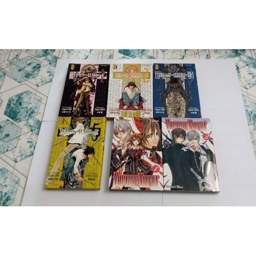 Lot De 8 Mangas : Death Note- 1, 2, 3 Et 5 - Vampire Knight- 1 Et 2 - Red Eyes Sword 1 Et Kill La Kill.
