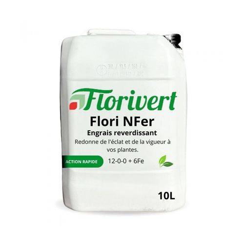 Engrais Gazon Au Fer Flori Nfer 12-0-0 6fe 10l Pour Reverdissement Des Plantes - Florivert Neg00989