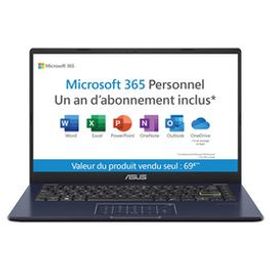 PC portable Asus VivoBook E410MA 14" FHD Intel Celeron N4020 RAM 4 Go DDR4 128 Go eMMC Technologie Numpad