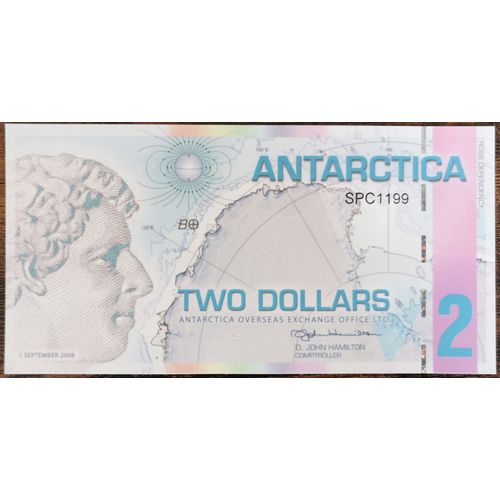 Billet 2 Dollars - John Hamilton - 2008 - Antarctique / Antarctica / Antarctic