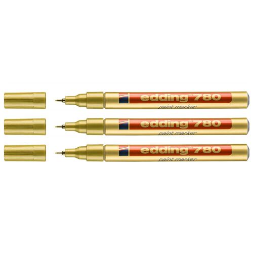 Edding Lot De 3 Marqueurs Peinture 780 Or Pointe Fine 0,8 Mm