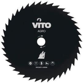 Lame de Coupe pour Debroussailleuse 40 dents Diam 255mm Alesage 25.4 VITO