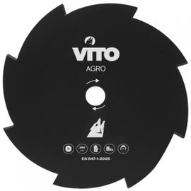 Lame de Coupe pour Debroussailleuse 8 Dents Ø255mm Alesage 25.4 VITO