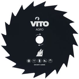 Lame de coupe pour debroussailleuse 20 dents Diam 255mm Alesage 25.4 VITO