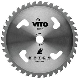 Lame de coupe pour debroussailleuse 40 dents Diam 255mm au Carbure Alesage 25.4 VITO