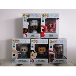 Série 5 Figurines Funko Pop South Park - Chef, Kenny, Human Kite, Toolshed, Mr. Hankey - N°15, 16, 19, 20, 21