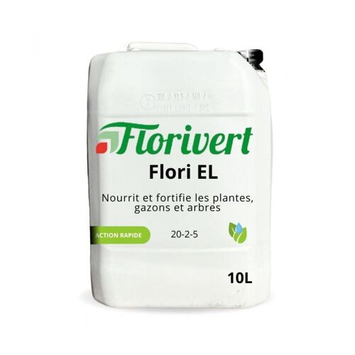 Engrais Gazon Flori El 20-2-5 10l Libération Lente, Pour Pelouses Bien Vertes - Florivert Neg00987