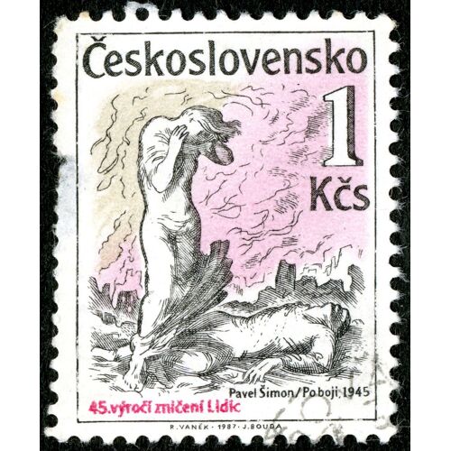 Timbre Oblitéré Ceskoslovensko, Pavel Simon, Po Boji, 1945, 1 Kcs