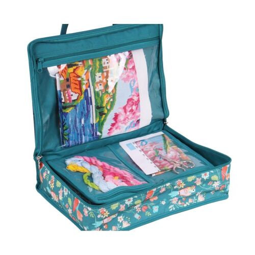 Sac tout-en-un à ouvrage ¿ Motif Oiseaux ¿ Hobby Gift (26,5 x 10 x 34,5 cm) Taille : 26,5 x 10 x 34,5 cm. Color : Vert