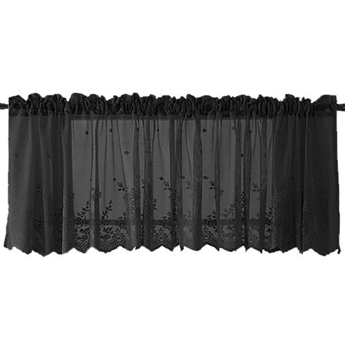 Des Accents De Charme : Cantonnière En Dentelle Noire - Broderie Élégante, 130 * 41 Cm Goodnice