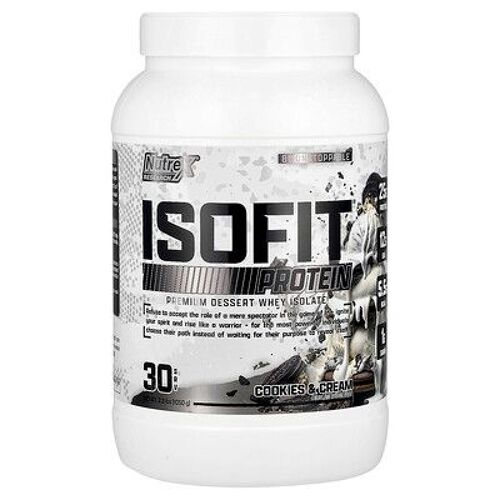 Nutrex Research, IsoFit®, Isolat de protéines de dessert premium, Biscuits et crème, 1050 g