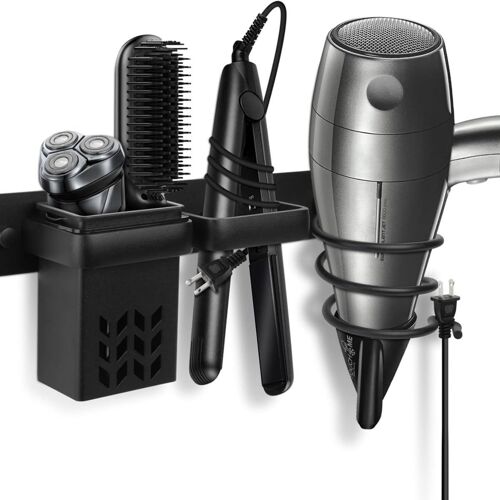 Support mural pour sèche-cheveux Organiseur de salle de bain, aluminium résistant à la chaleur goodnice