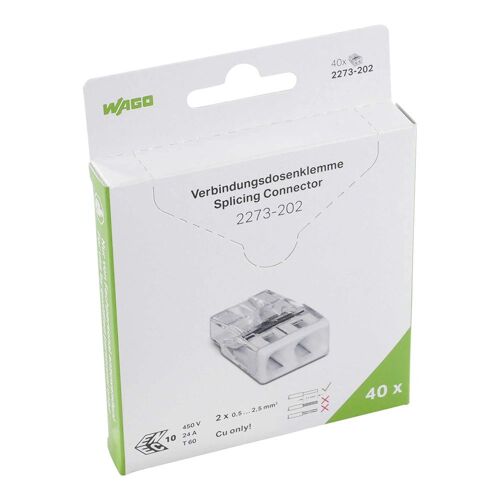 Wago Mini Welding Blamp 2X0.5-2,5 Mm²-2273-202-40 Pièces En Cloque
