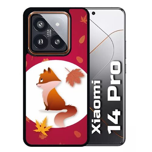 Coque Pour Redmi 14 Pro - Renard Fond Rouge - Silicone - Noir