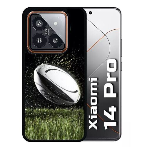 Coque Pour Redmi 14 Pro - Ballon De Rugby - Silicone - Noir