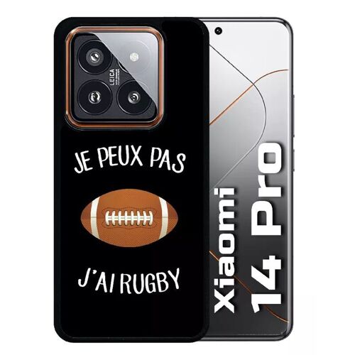Coque Pour Redmi 14 Pro - Je Peux Pas J Ai Rugby Ballon Fond Noir - Silicone - Noir