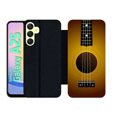 Etui À Rabat Pour Galaxy A25 - Guitare - Simili-Cuir - Noir