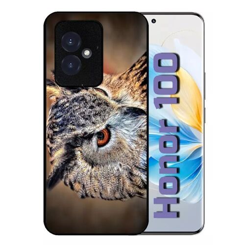 Coque Pour Honor 100 - Chouette Hiboux - Silicone - Noir