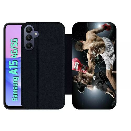 Etui À Rabat Pour Galaxy A15 4g/5g - Boxe Everlast - Simili-Cuir - Noir