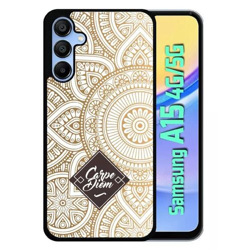 Coque Pour Galaxy A15 4g/5g - Carpe Diem Modif Orient Fond Blanc - Silicone - Noir