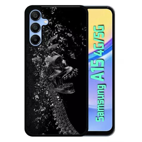Coque Pour Galaxy A15 4g/5g - Squelette Verre Bris - Silicone - Noir