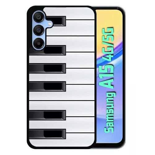Coque Pour Galaxy A15 4g/5g - Touche De Piano Noir Et Blanc - Silicone - Noir